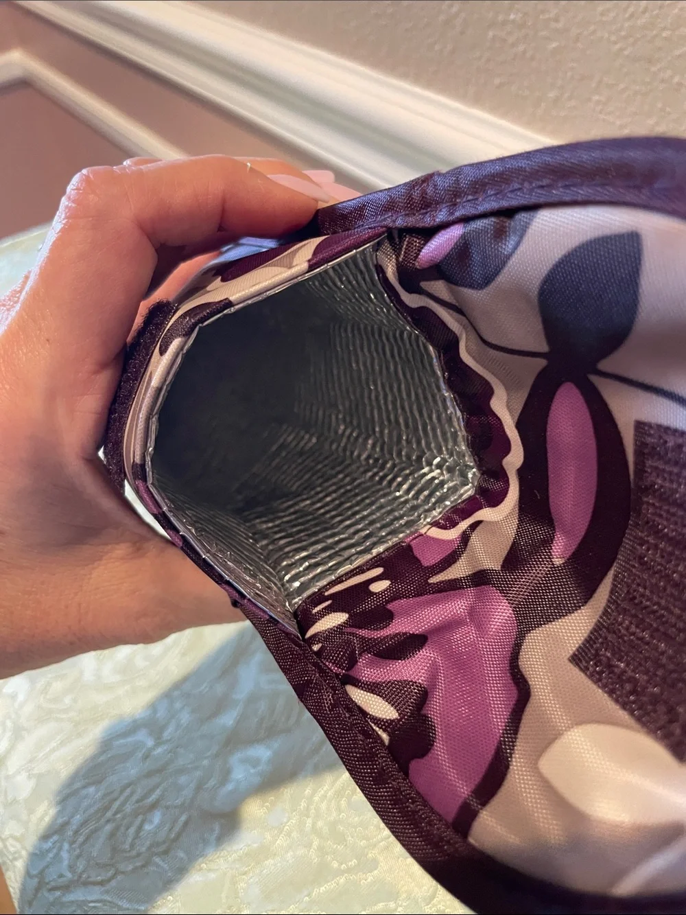 Thirty-One Flat Iron Case in Plum Awesome Blossom